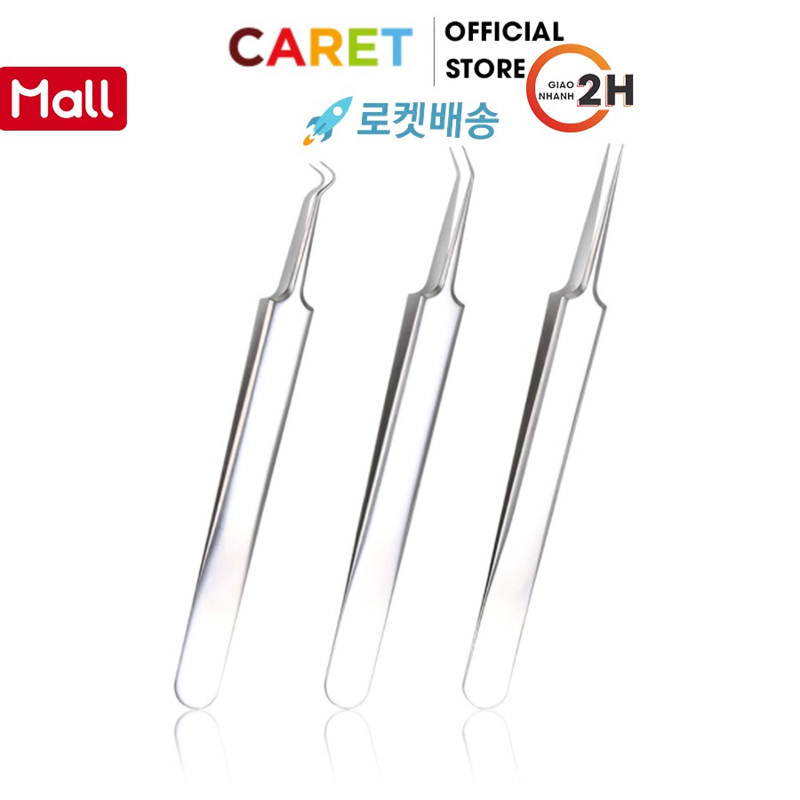 Bộ 3 dụng cụ lấy mụn Inox 304 khử trùng cực tím Caret CR053