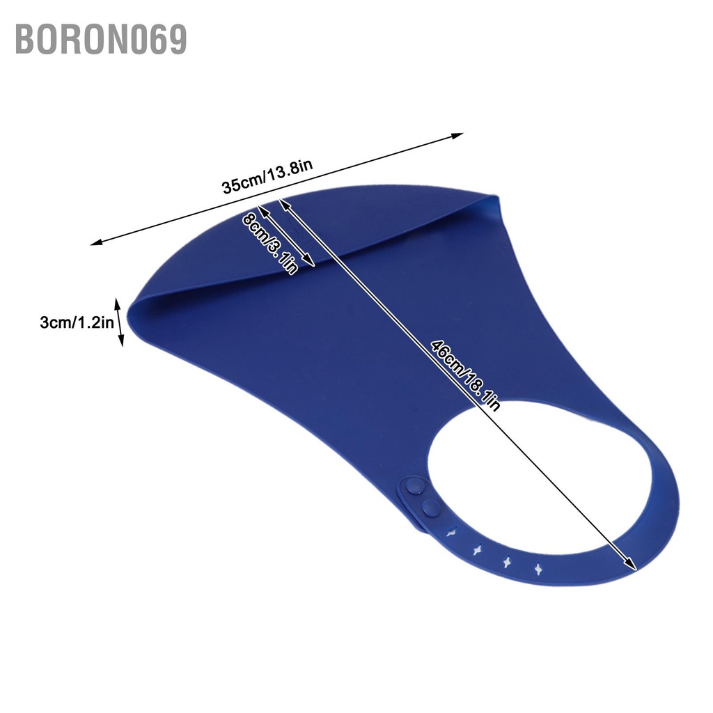 Boron069 Yếm dành cho người lớn Di động có thể điều chỉnh Bữa ăn bằng silicon Bảo vệ quần áo già khuyết tật