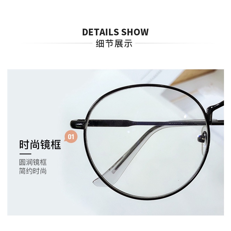 (KIQI-FASHION) COD Mắt Kính Gọng Tròn Kim Loại Chống Ánh Sáng Xanh Thời Trang Mới Cho Nam Nữ