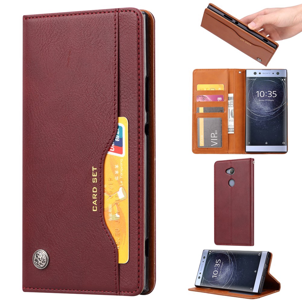 Multi-Card Slots Casing Sony Xperia XA2 Wallet Case Magnetic Leather Flip Cover