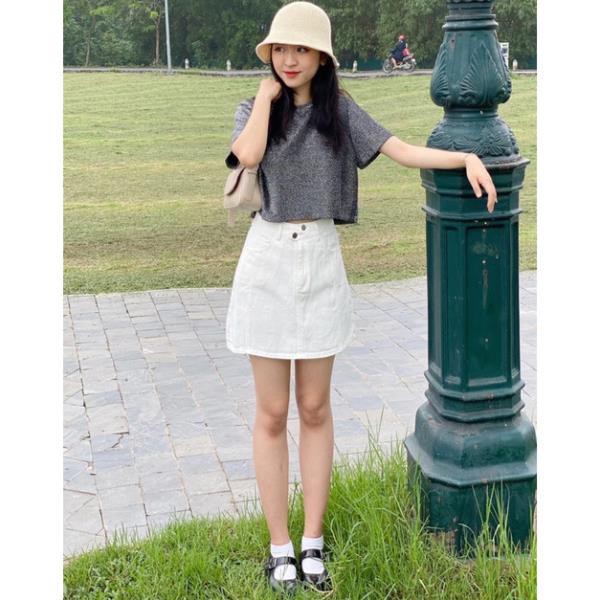 Chân Váy Kaki 2 cúc lệch ( lót quần )- Hàng Quảng Châu Ulzzang  2021 [ẢNH THẬT]