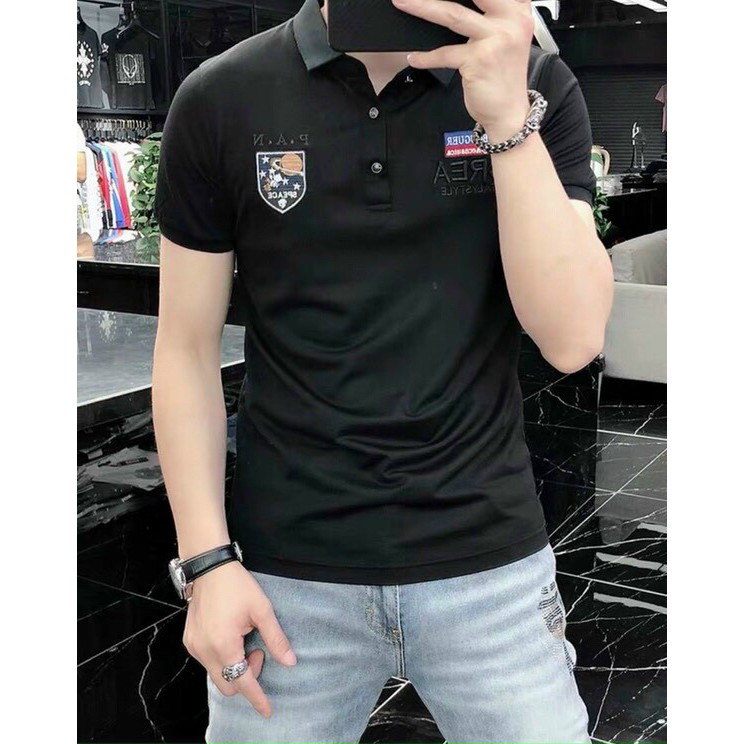 Áo thun nam có cổ tay ngắn vải thun cotton 4c co giãn thoải mái thoáng mát - PAN012