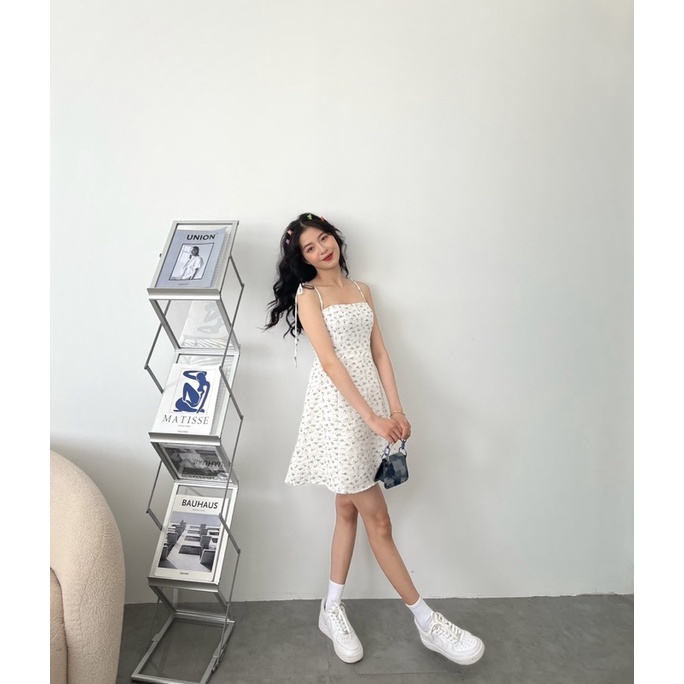 Đầm hai dây nữ hoạ tiết hoa nhí summer