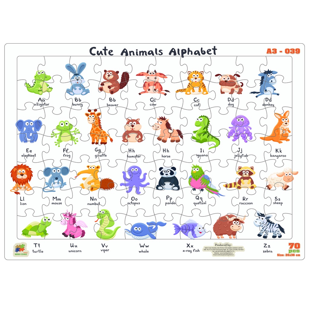 (Combo 6) Combo 05 Tranh Xếp Hình Minh Châu 70 Mảnh Khổ – Chủ Đề Học Tập – Đồ Chơi Trí Tuệ Cho Bé Từ 3 Tuổi (26x36cm)