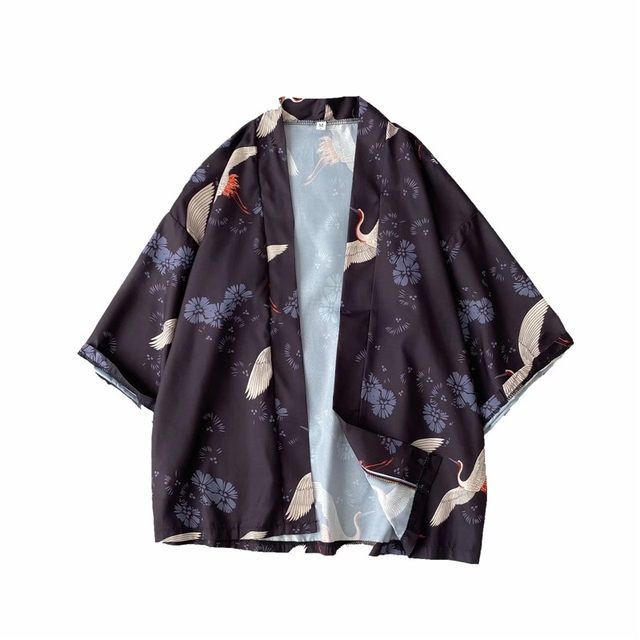 Áo Khoác Kimono Ngắn Tay Phong Cách Nhật Bản Thời Trang Cho Nam