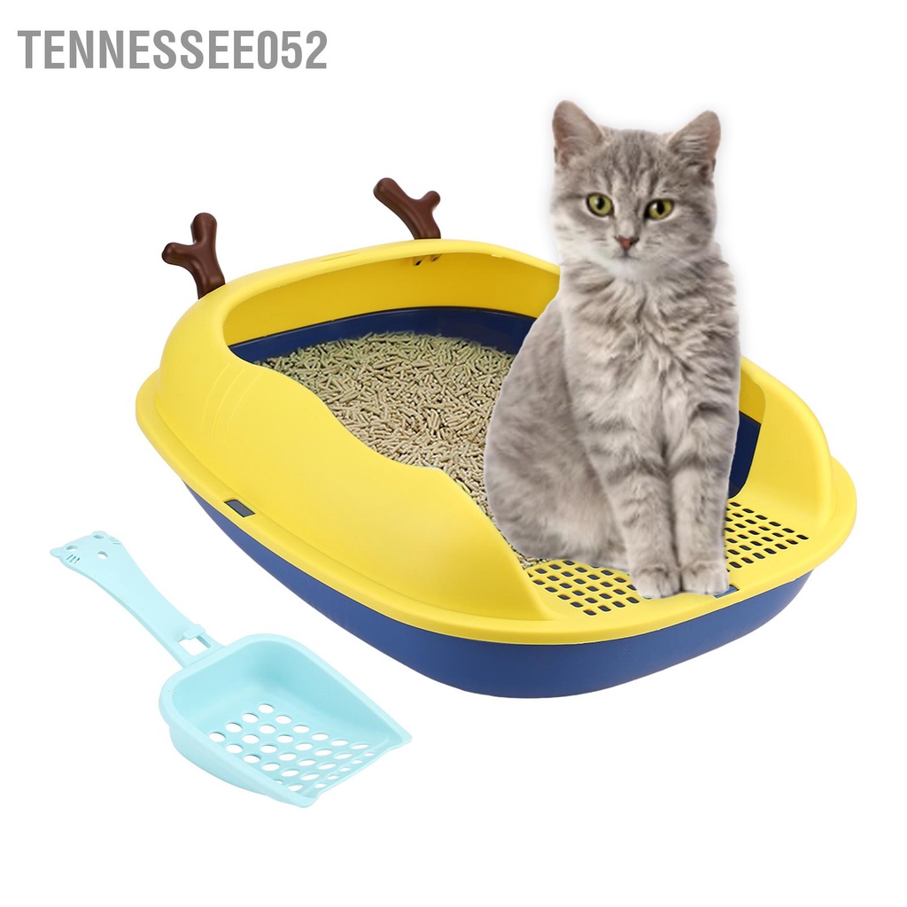 Hàng Sẵn Chậu Đựng Cát Vệ Sinh Cho Mèo Khay vệ sinh mèo không gian lớn tặng kèm xẻng 【Tennessee052】