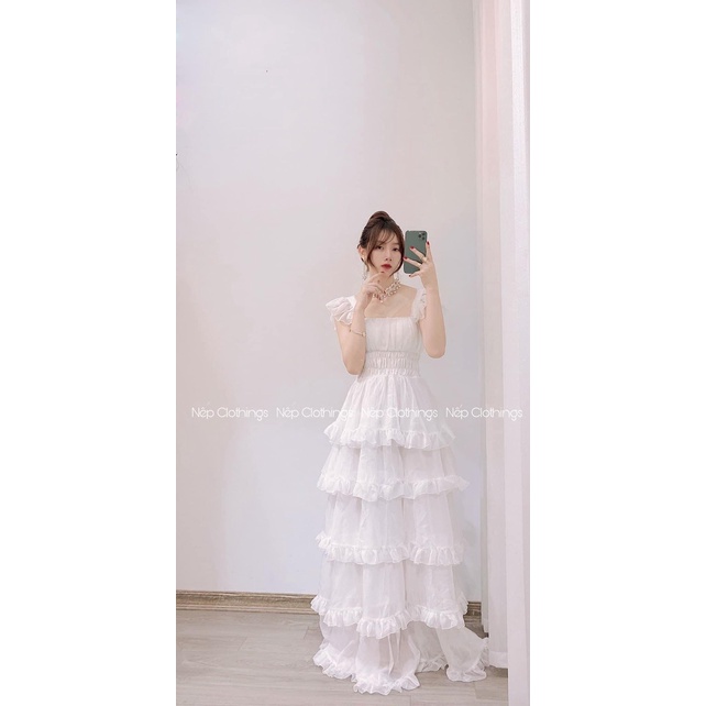 [MAXI] Đầm maxi đi biển dự tiệc tầng cánh tiên