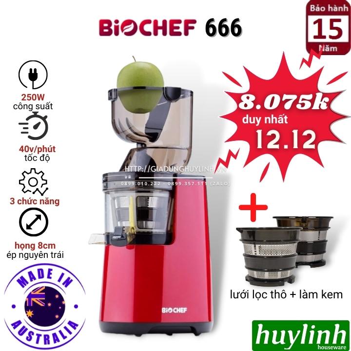 [Mã 44ELSALE1 giảm 5% đơn 3TR] Máy ép trái cây chậm Biochef 666 - Australia - [Sale TẾT 2022]