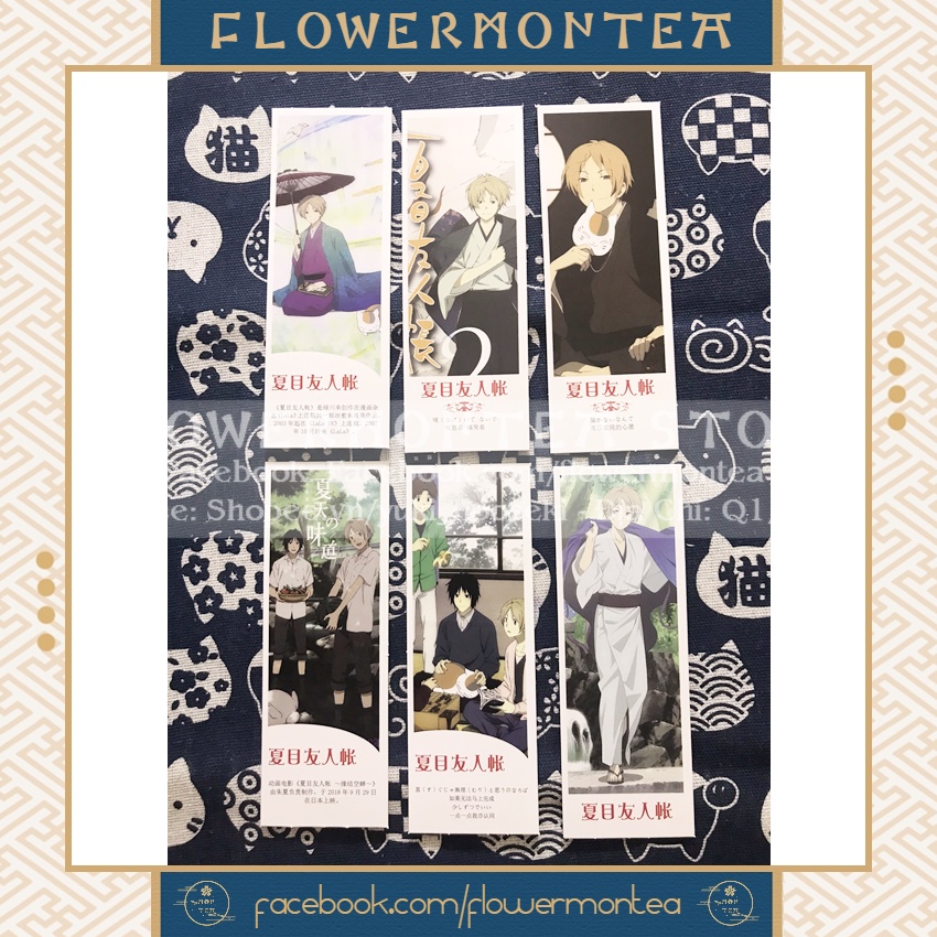 Set 6 Thẻ Đánh Dấu Sách | Bookmark Giấy - Natsume's Book Of Friends | Hữu Nhân Sổ