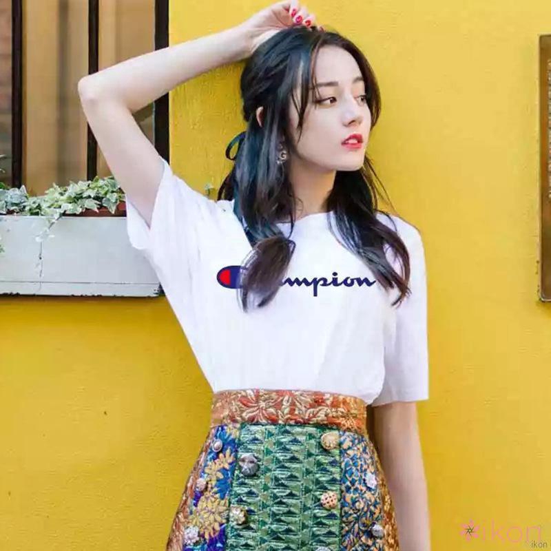 Japanese ins super Hot round neck couple T-shirts