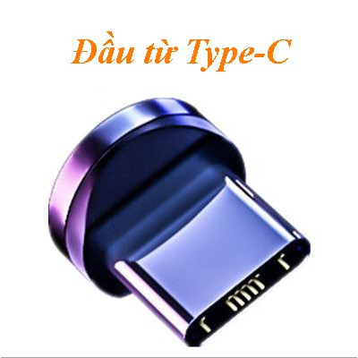 Bộ Cáp sạc từ hút nam châm 3 đầu IP| micro USB | Type C xoay 360 độ dây dù,có LED cao cấp