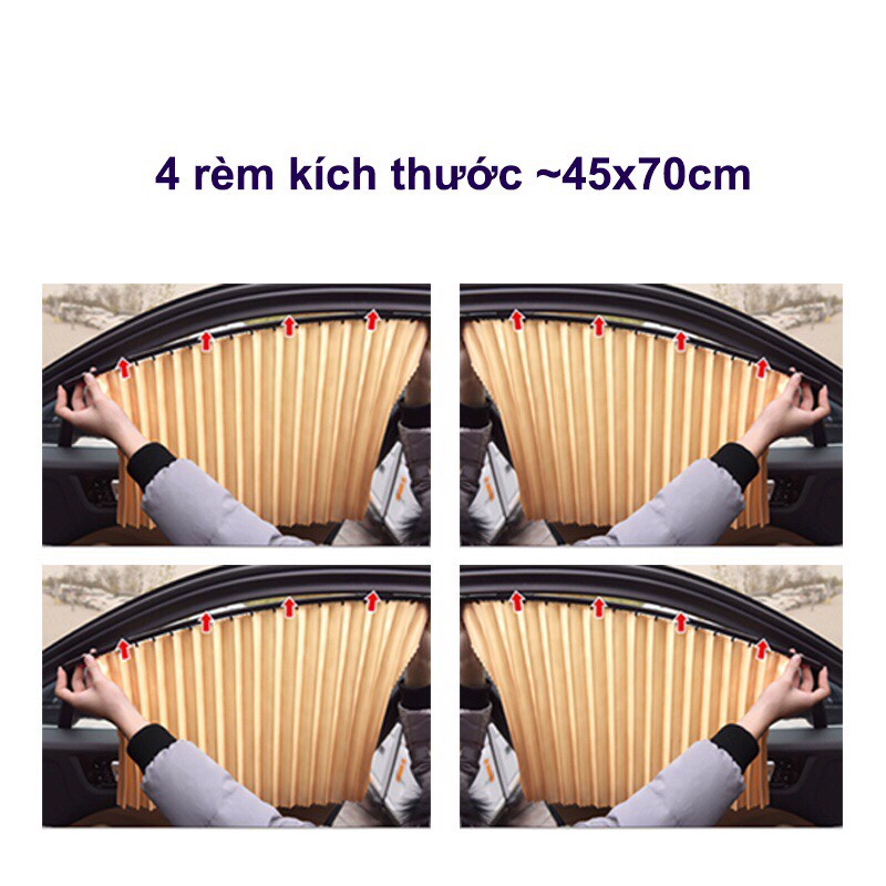 Rèm Che Nắng Kính Xe ÔTô❤️FREESHIP❤️Rèm Cửa ÔTô Chống Nắng Chất Liệu,Cotton 100% Cực HOT