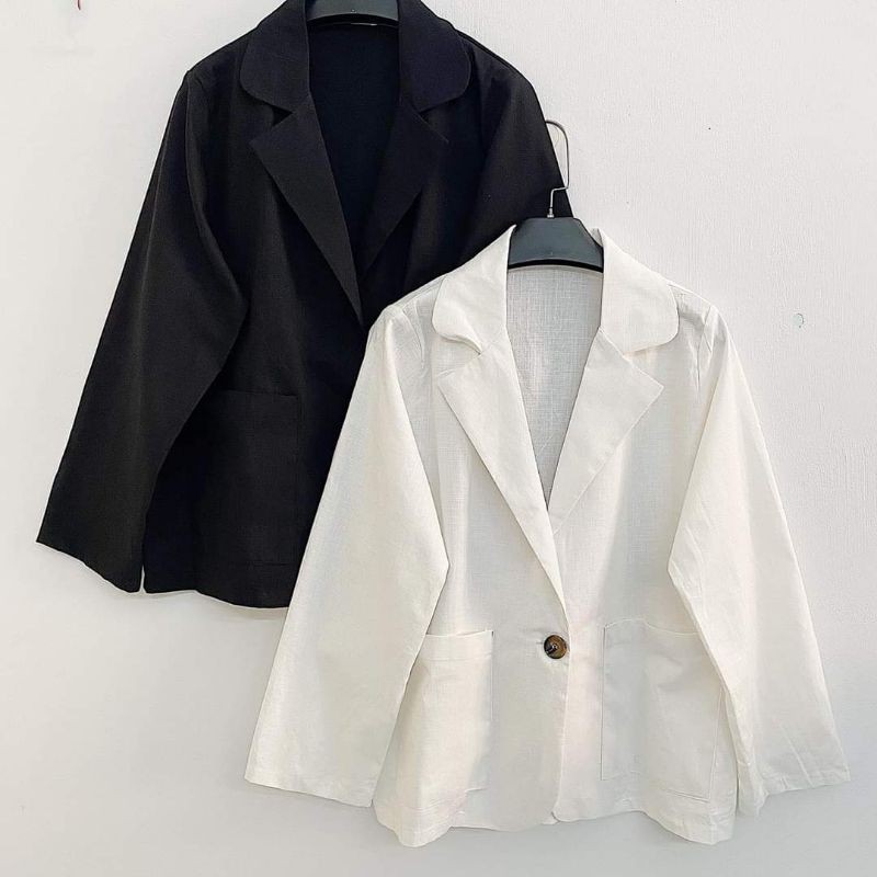 [Mã FATHANG5 giảm 10K đơn 50K] Gago Blazer ( áo khoác trắng đen )