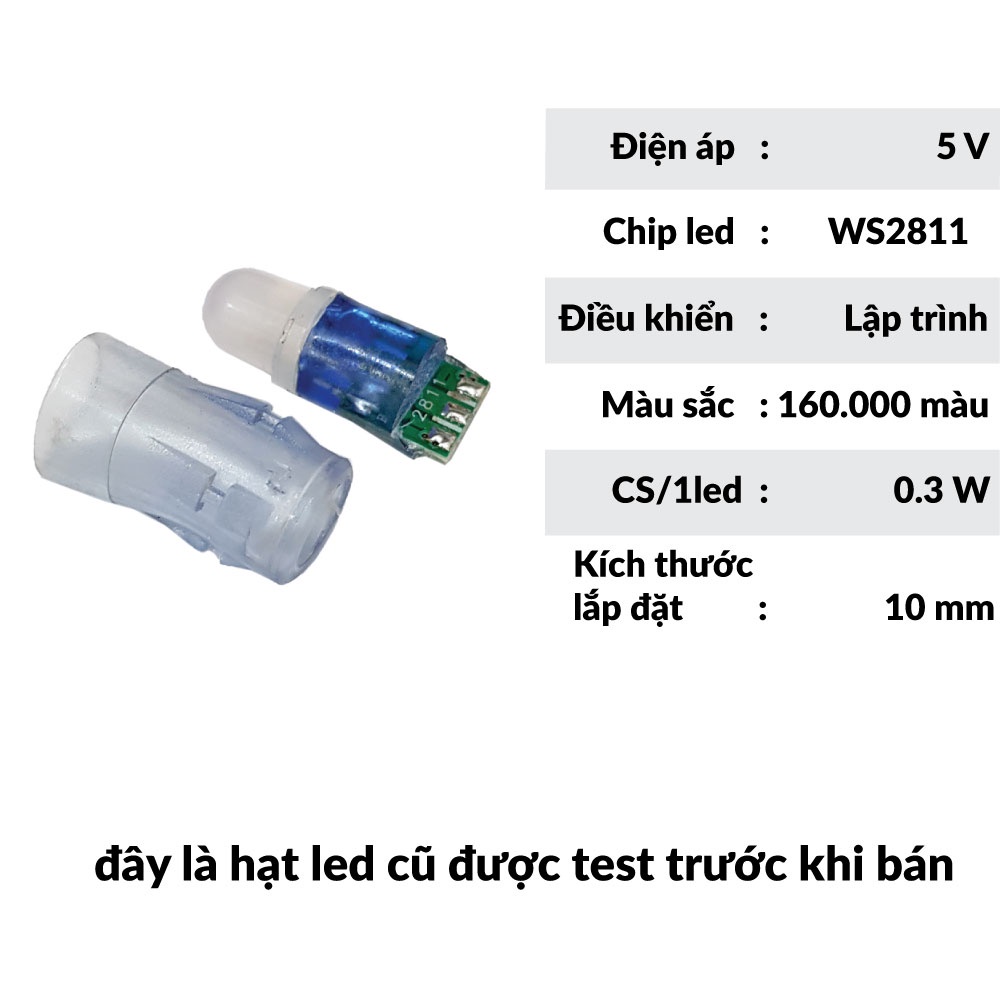 Hạt led cũ WS2811, hat led cũ full màu, led phao hoa [COMBO5]