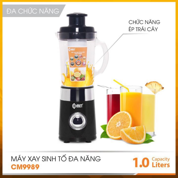 [Mã SKAMLTSTA5 giảm 10% đơn 100K] Máy xay sinh tố 7 cối nhựa kháng vỡ COMET CM9989