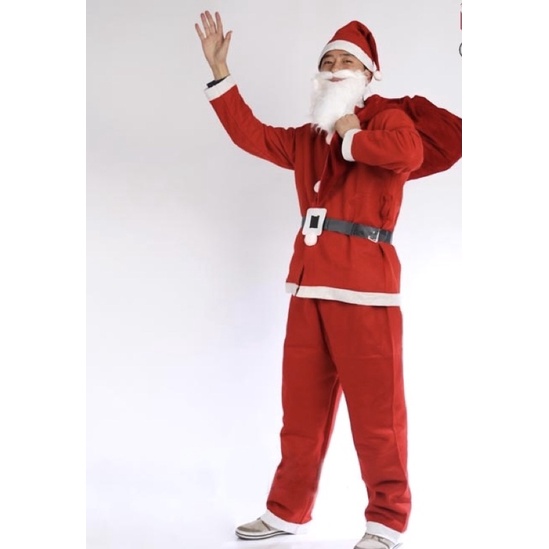Bộ quần áo ông già Noel 5 -7 món : áo Noel ,quàn Noel , râu , mũ ,đai thắt/ bộ trang phục hoá trang ông già Noel