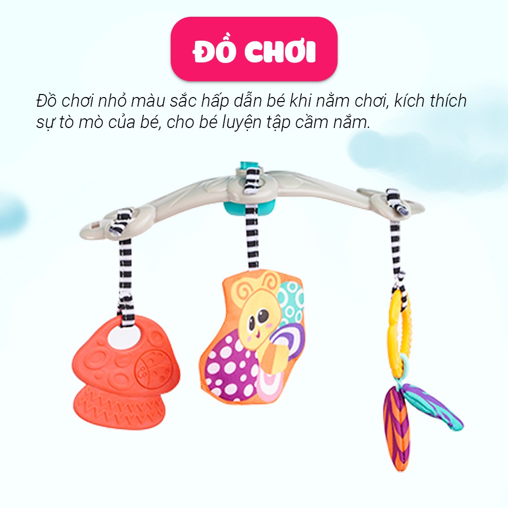 Đồ chơi treo nôi cũi, xe đẩy nhạc trắng ru ngủ, chiếu đèn cú mèo xinh xắn Winfun 0865 - kích thích phát triển thị giác