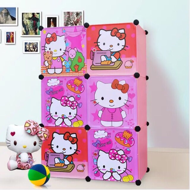 Tủ quần áo- tủ lắp ghép- tủ 6 ô Size 37x47cm.  Tặng kèm 1 treo đồ