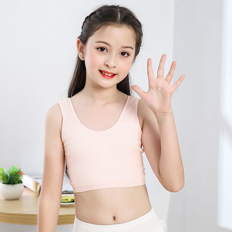 Áo Ngực Thể Thao Chất Liệu Cotton Thân Thiện Với Da Cho Bé Gái 6-12 Tuổi