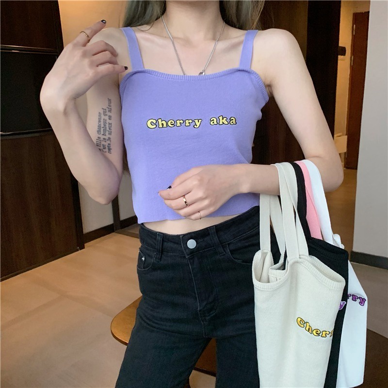 Áo Dệt Kim Hai Dây In Họa Tiết Thời Trang Quyến Rũ