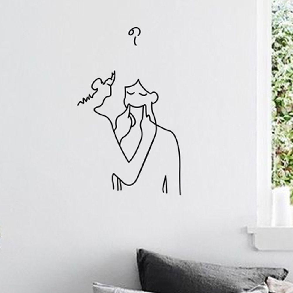 Sticker Dán Tường Họa Tiết Hình Cặp Đôi Dùng Trang Trí Nhà