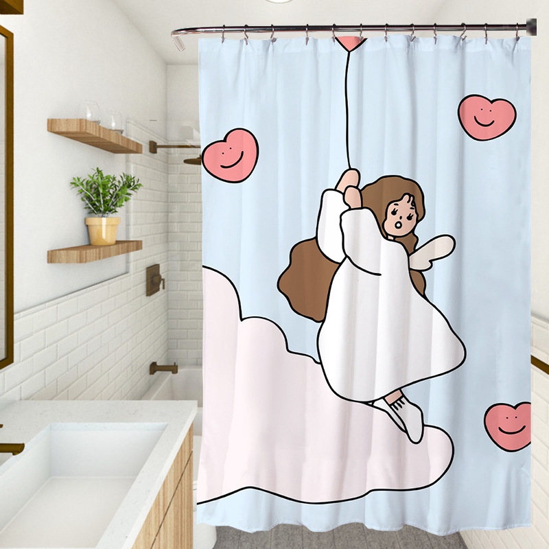 Rèm Che Bồn Tắm Chống Thấm Nước Họa Tiết Đáng Yêu Dành Cho Nữ