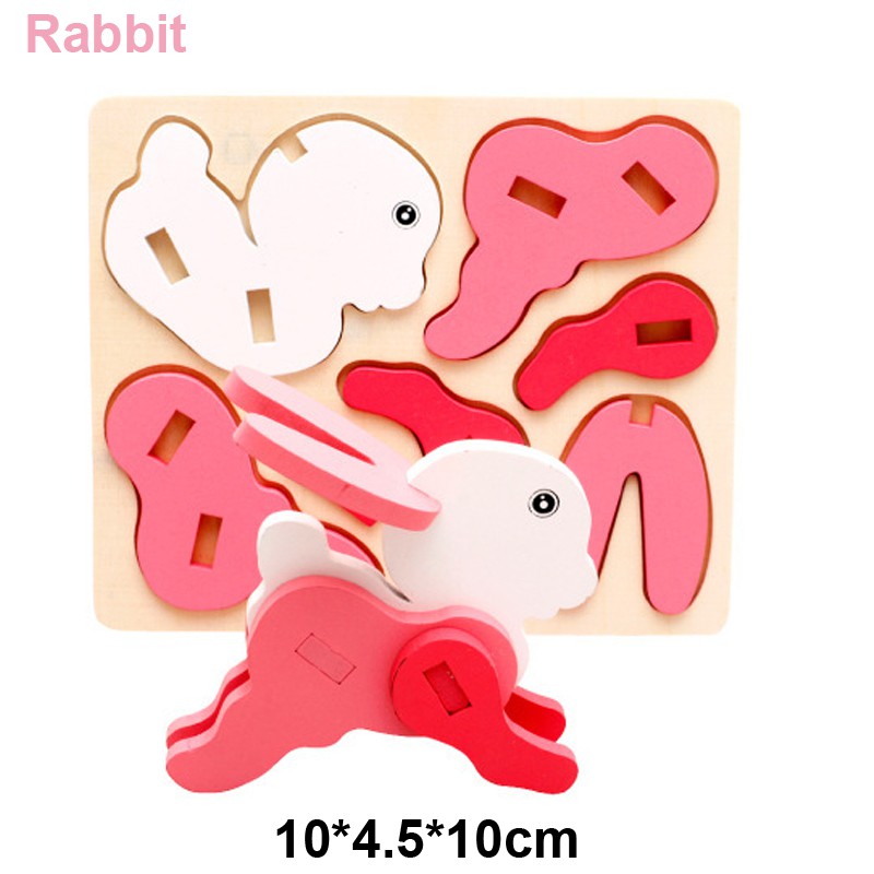 Bộ Xếp Hình 3d Bằng Gỗ Hình Hoạt Hình Cho Trẻ Em