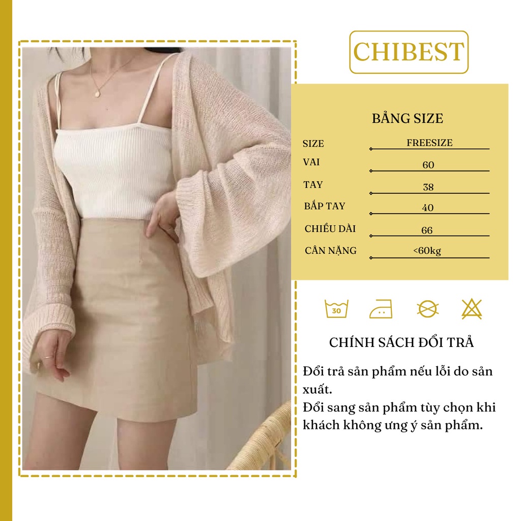 Áo cardigan len mỏng form rộng dệt kim ulzzang dáng dài thời trang cho nữ CHIBEST QC031