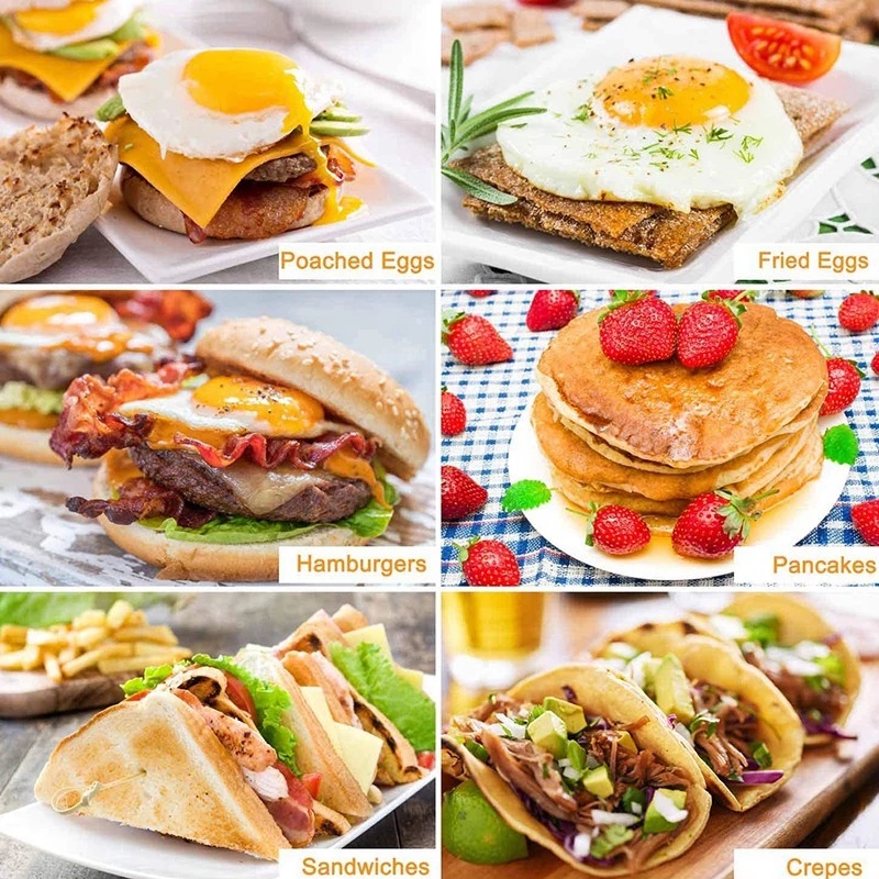 Khuôn Tròn Bằng Kim Loại Không Dính Có Tay Cầm Dùng Làm Bánh Trứng/Bánh Pancake