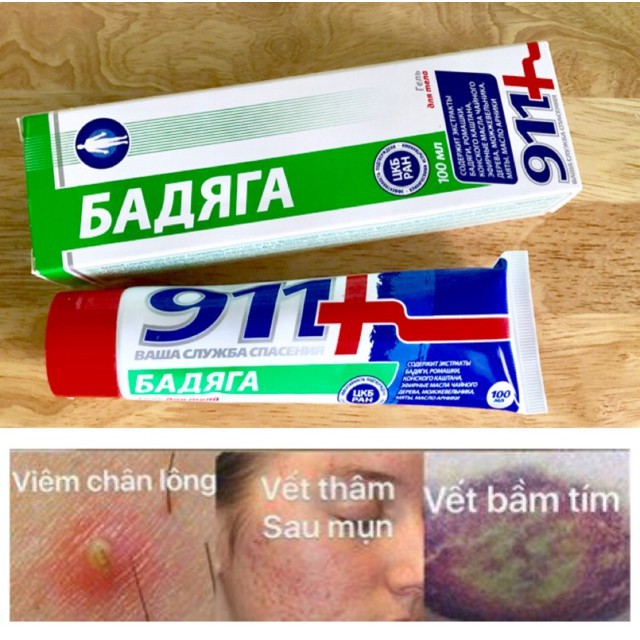 Gel cứu thương 911 giảm thâm sau mụn, viêm nang lông