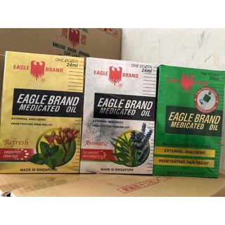 Dầu gió Eagle 2 nắp Xanh, Trắng, Vàng Mỹ 24ml