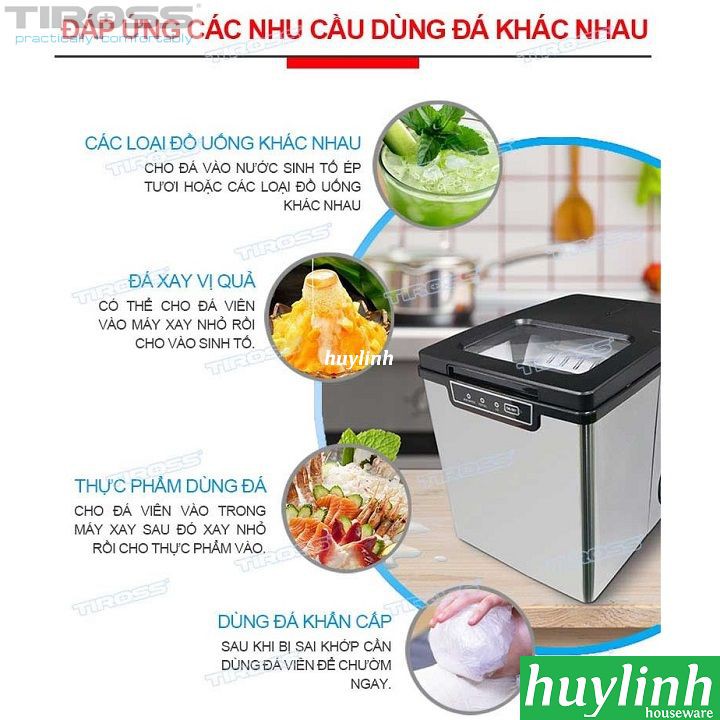 Máy làm đá viên gia đình Tiross TS9351 - Tối đa 13kg/ngày