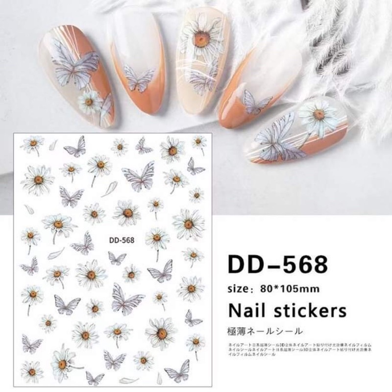 Sticker,hình dán móng hoa bướm trang trí nail