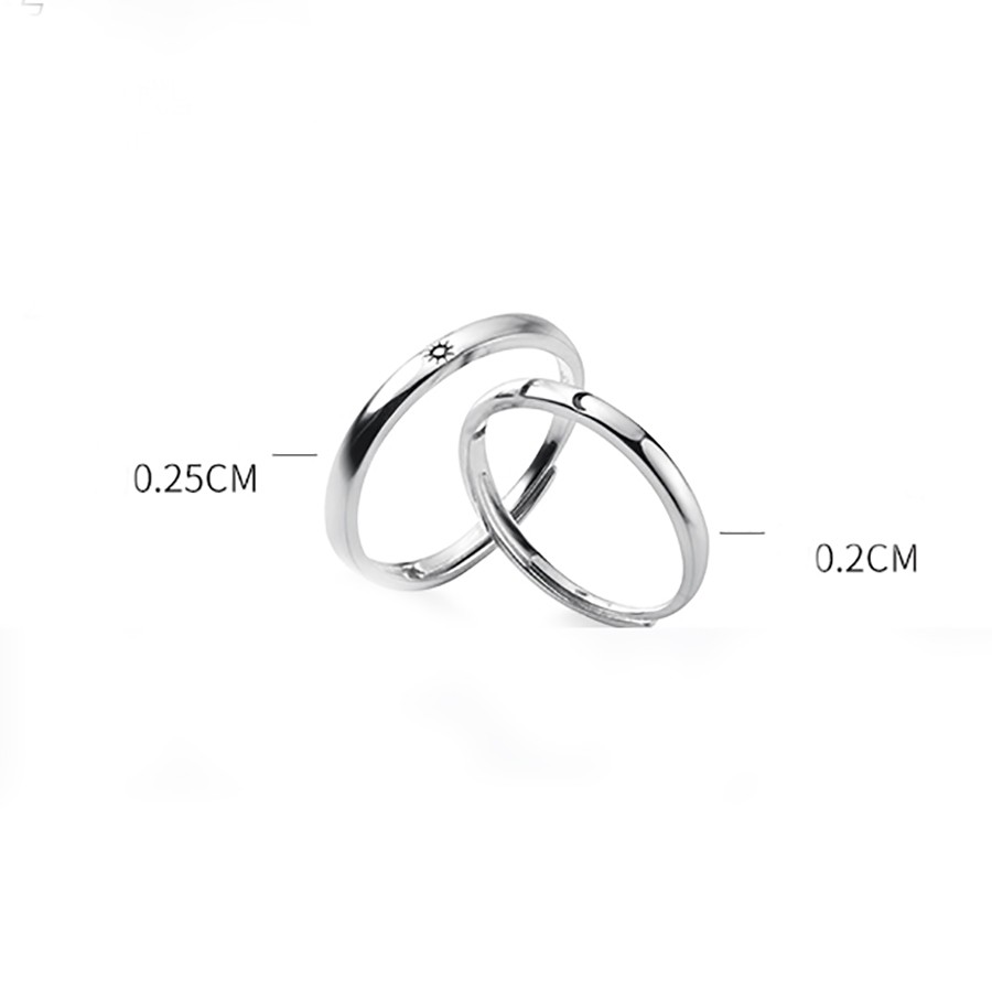 Nhẫn Đôi Bạc Ý S925 Quà Tặng Tình Bạn Tình Yêu ND2516 Bảo Ngọc Jewelry