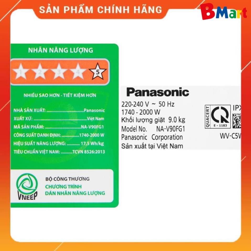 [ FREE SHIP KHU VỰC HÀ NỘI ] Máy giặt Panasonic cửa ngang 9 kg NA-V90FG1WVT  - BM