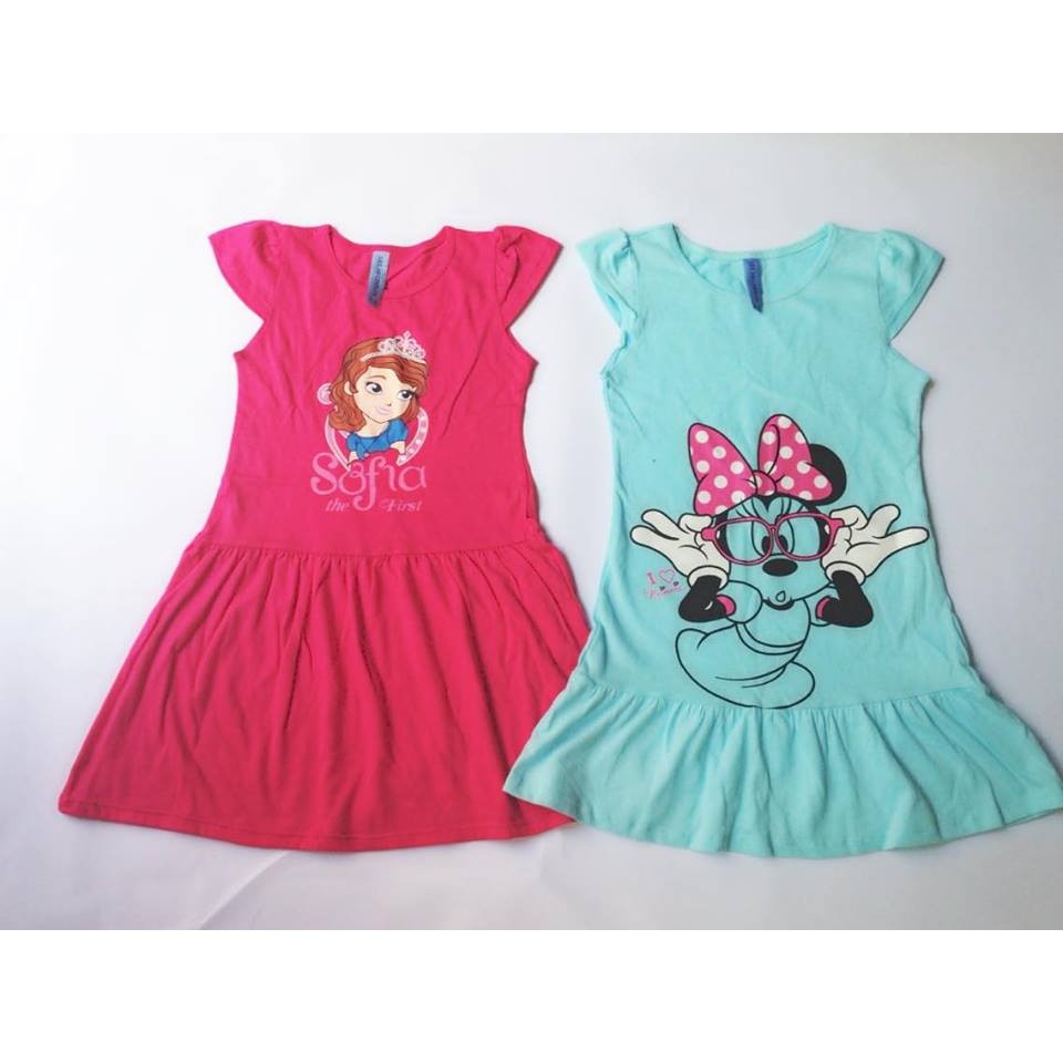 Bộ 2 đầm xuất Nga cotton mát cho bé 5-6T