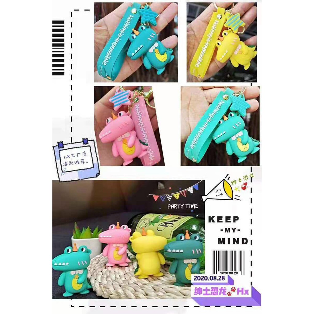 Móc Chìa Khóa Nhiều Hình Màu Sắc Dễ Thương Kèm Dây Đeo