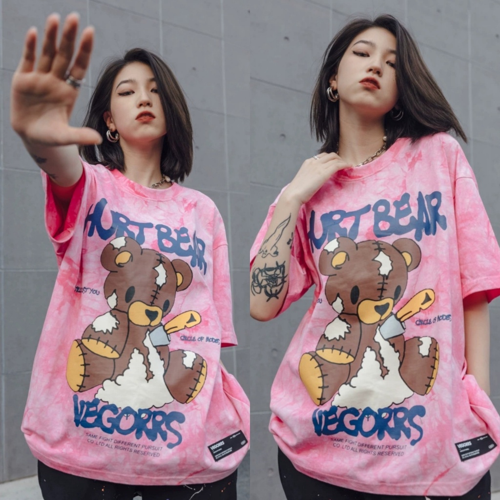 Áo thun tay lỡ MEANSTORE phông cotton Unisex nam nữ tee oversize form rộng pull Ulzzang vải mát - 536 Hurt Bear