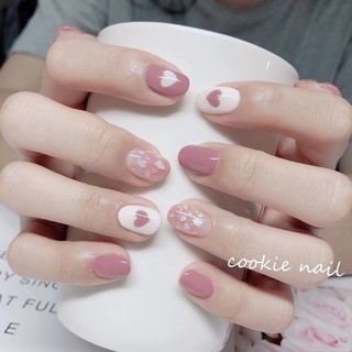Nail box , móng giả , móng up vẽ trái tim và xà cừ ẩn
