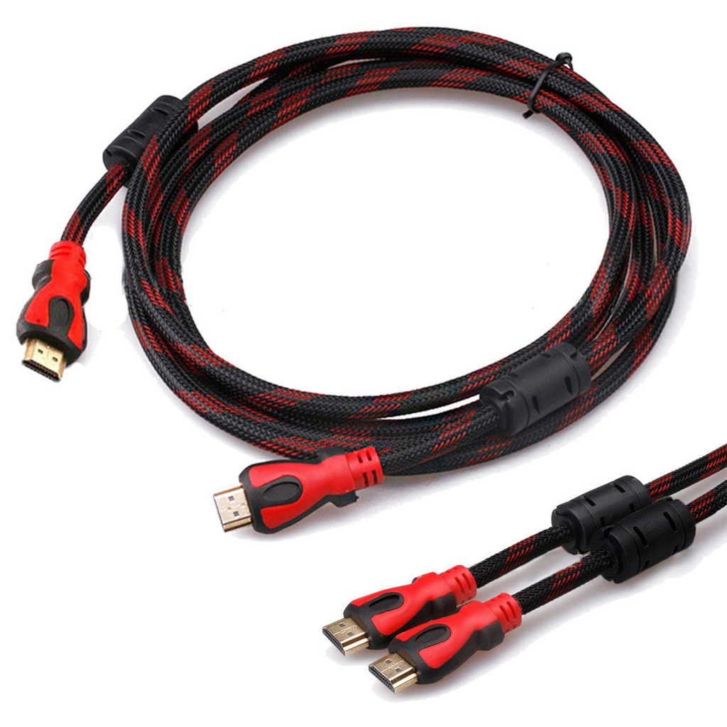 Dây Cáp HDMI dài 1,5m bọc lưới đen vạch đỏ truyền dễ dàng các tín hiệu hình ảnh, âm thanh chất lượng cao - PK02HDMI1,5