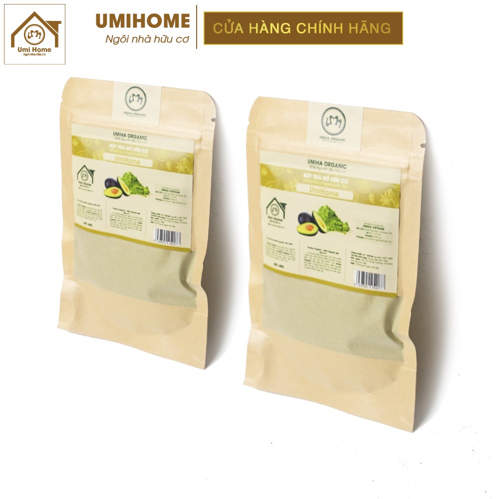 Bột Bơ đắp mặt hữu cơ UMIHOME nguyên chất | Avocado powder 100% Organic 40G