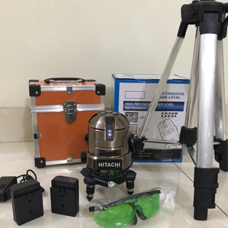 Máy bắn cốt cân bằng laze 5 tia xanh hitachi đồng. tặng kèm chân cao 1m2 . tia sắc