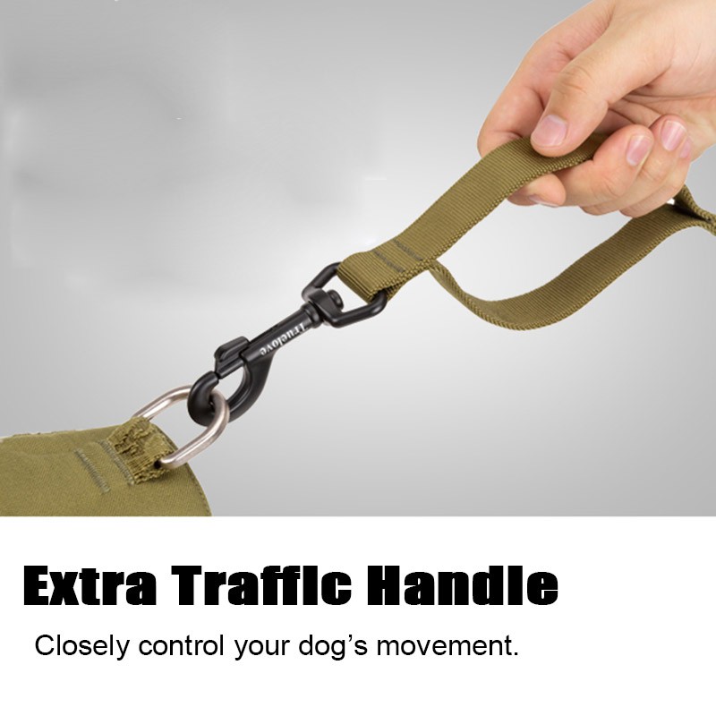 Dây dắt thú cưng đi dạo bằng nylon mềm có tay cầm đôi có thể thu gọn và kéo dài