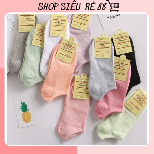 Tất/ Vớ Nữ Cotton Trơn Cổ Ngắn Xuất Nhật Nhiều Màu Cực Xinh 88157 SHOP SIÊU RẺ