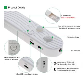 5V 2835 LED Strip with PIR Motion Sensor Switch Controller Bedroom Night Light