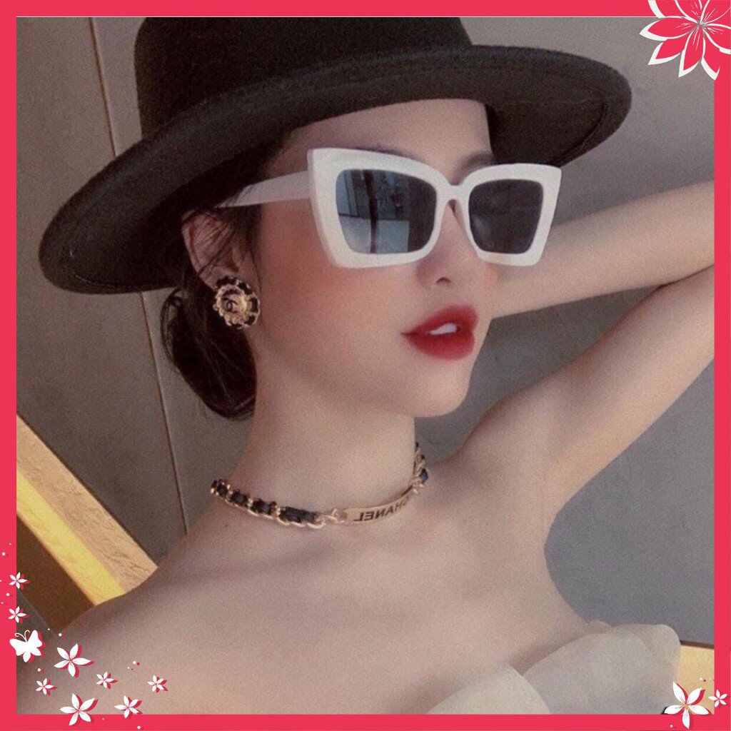 MẮT KÍNH THỜI TRANG NỮ FORM VUÔNG 4 MÀU TRẮNG HỒNG ĐEN BE SIÊU SANG CHẢNH