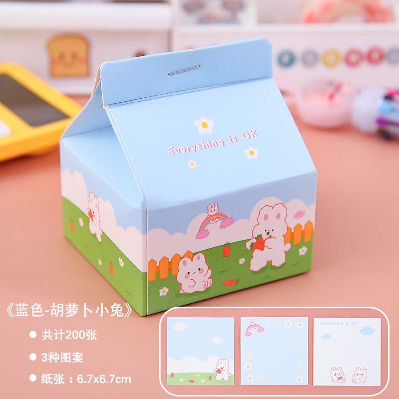 Giấy Note Hộp Sữa Họa Tiết Dễ Thương