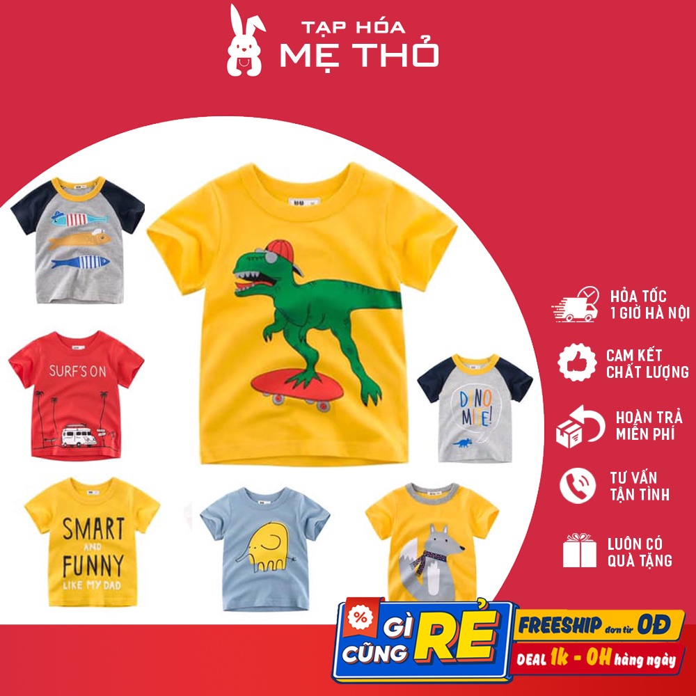 Áo bé trai 27KIDS in hình ngộ nghĩnh cho bé chất cotton hàng xuất Âu Mỹ