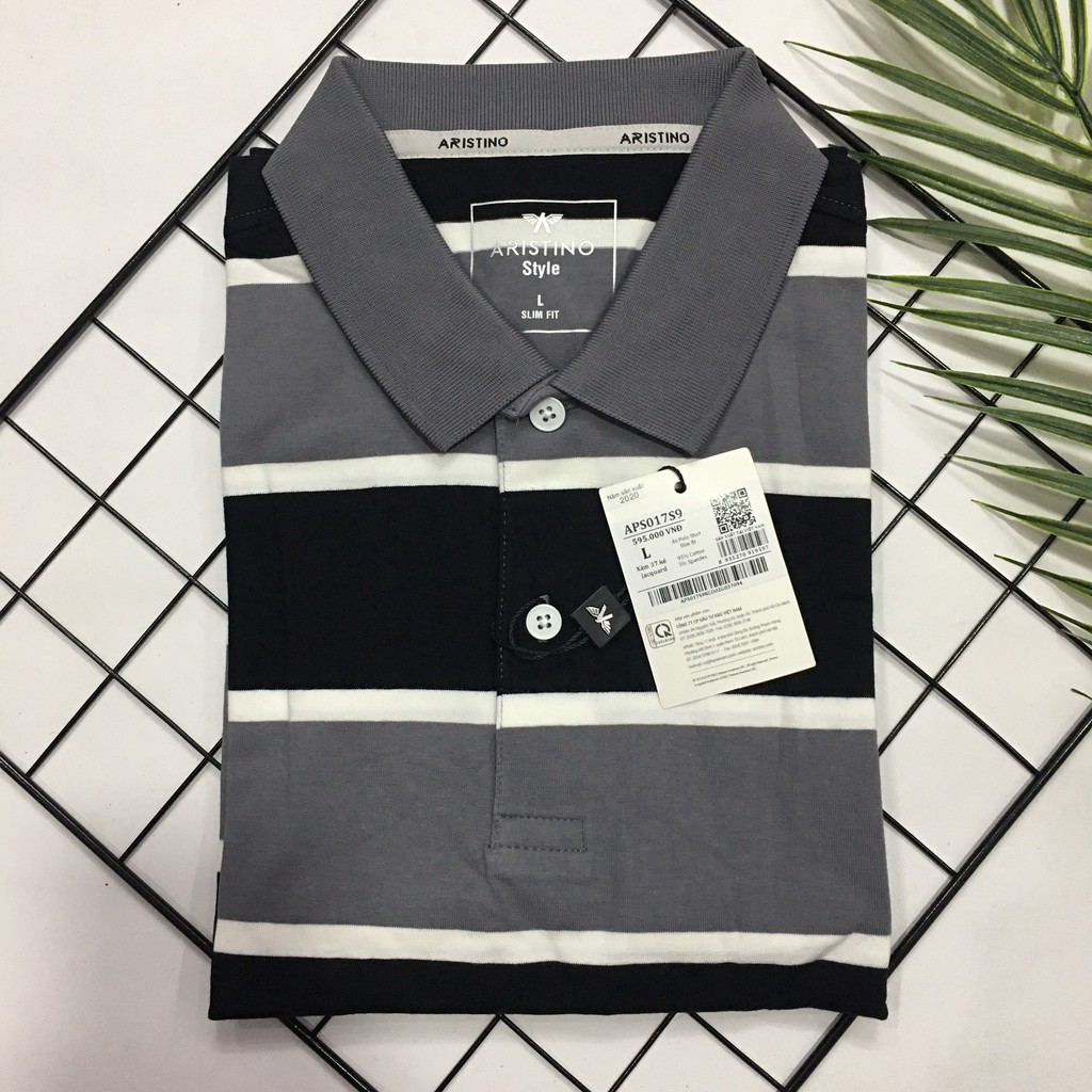 Áo polo nam ARISTINO kẻ lịch lãm aps017s9- slim- 2 màu