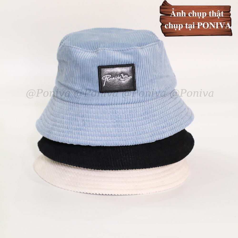 Mũ bucket ❤️ Nón tai bèo vành cụp thêu chữ Promissyou form unisex BK09 nhung tăm Ulzzang Thời trang PONIVA siêu hot